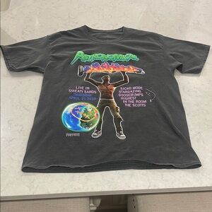 Travis Scott Cactus Jack Astroworld T-Shirt size XL color is washed black. EC